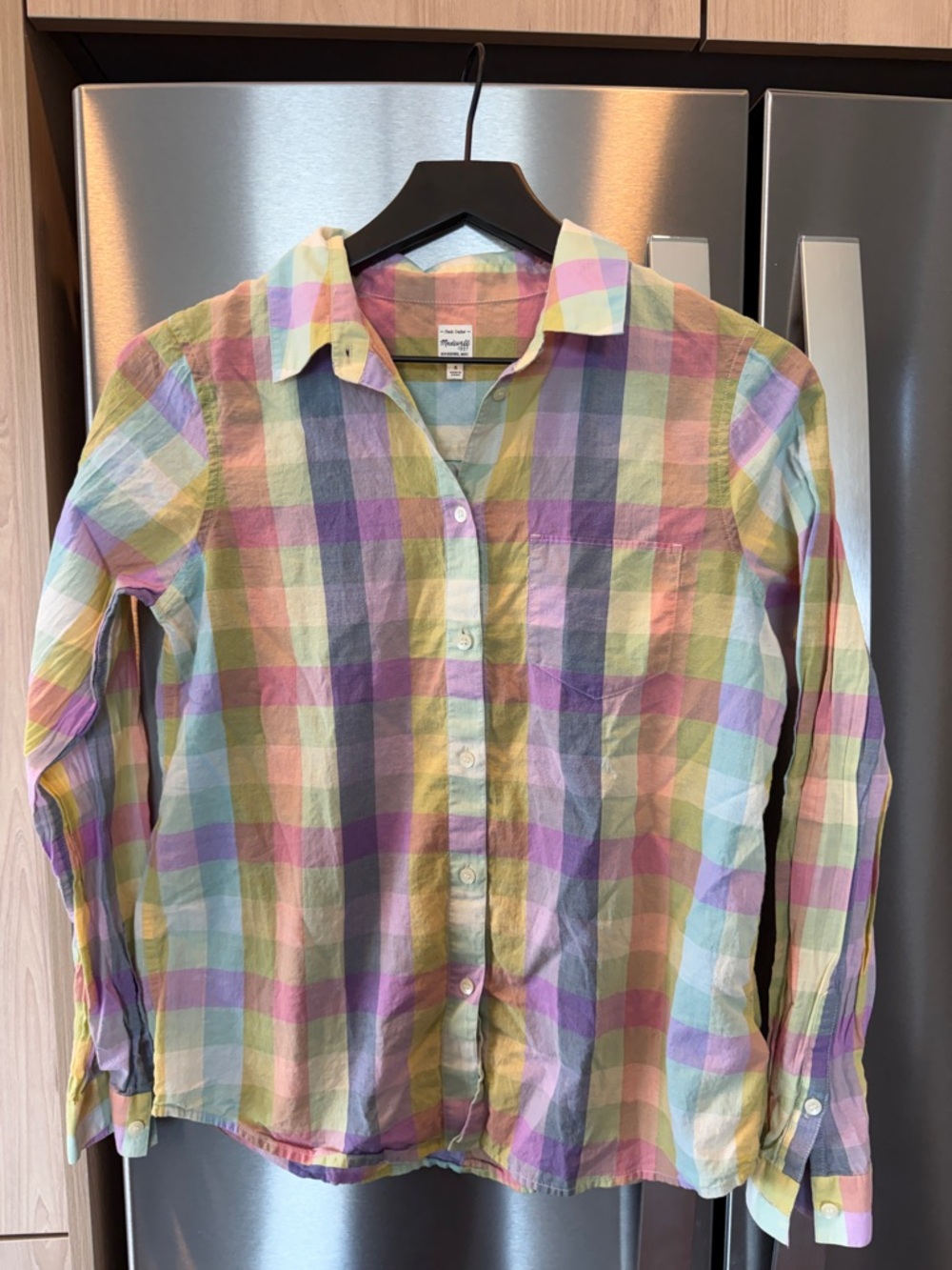 Madewell Pastel Plaid Button-Up Shirt - Multi Pastel